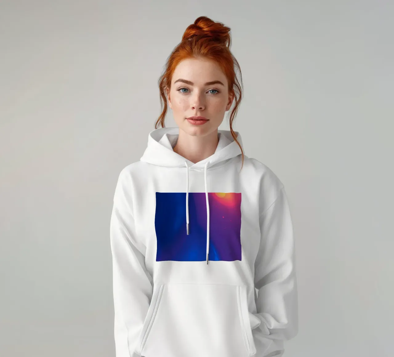 Vibrant abstract design showcasing colorful light patterns hoodie by DesignDoodle