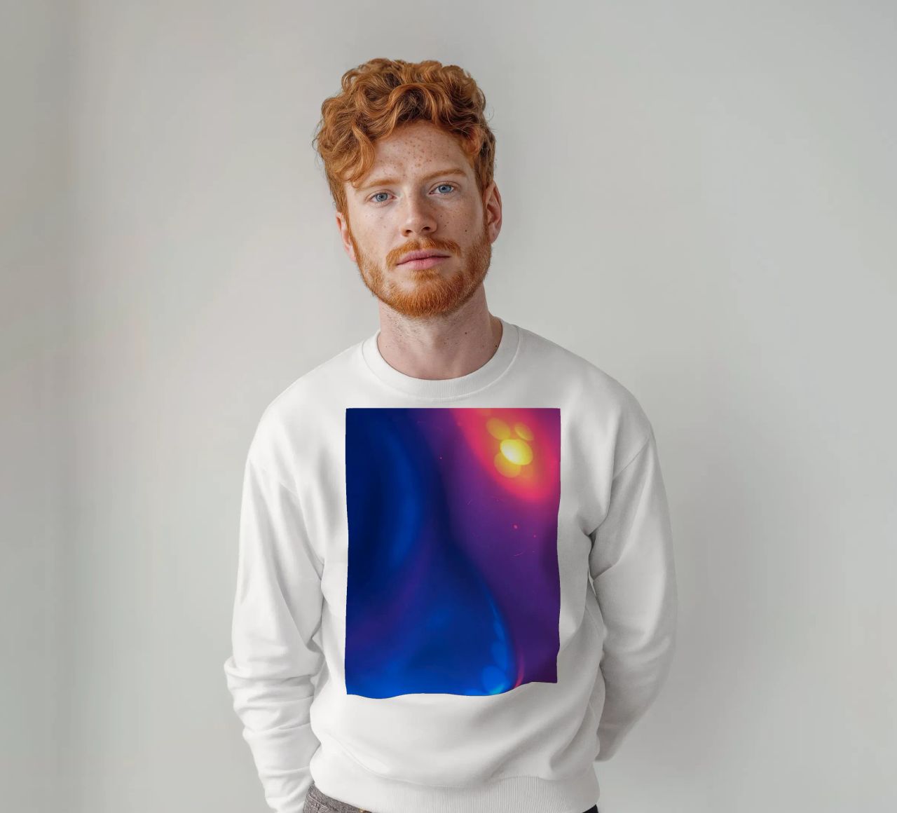 Vibrant abstract design showcasing colorful light patterns sweatshirt by DesignDoodle