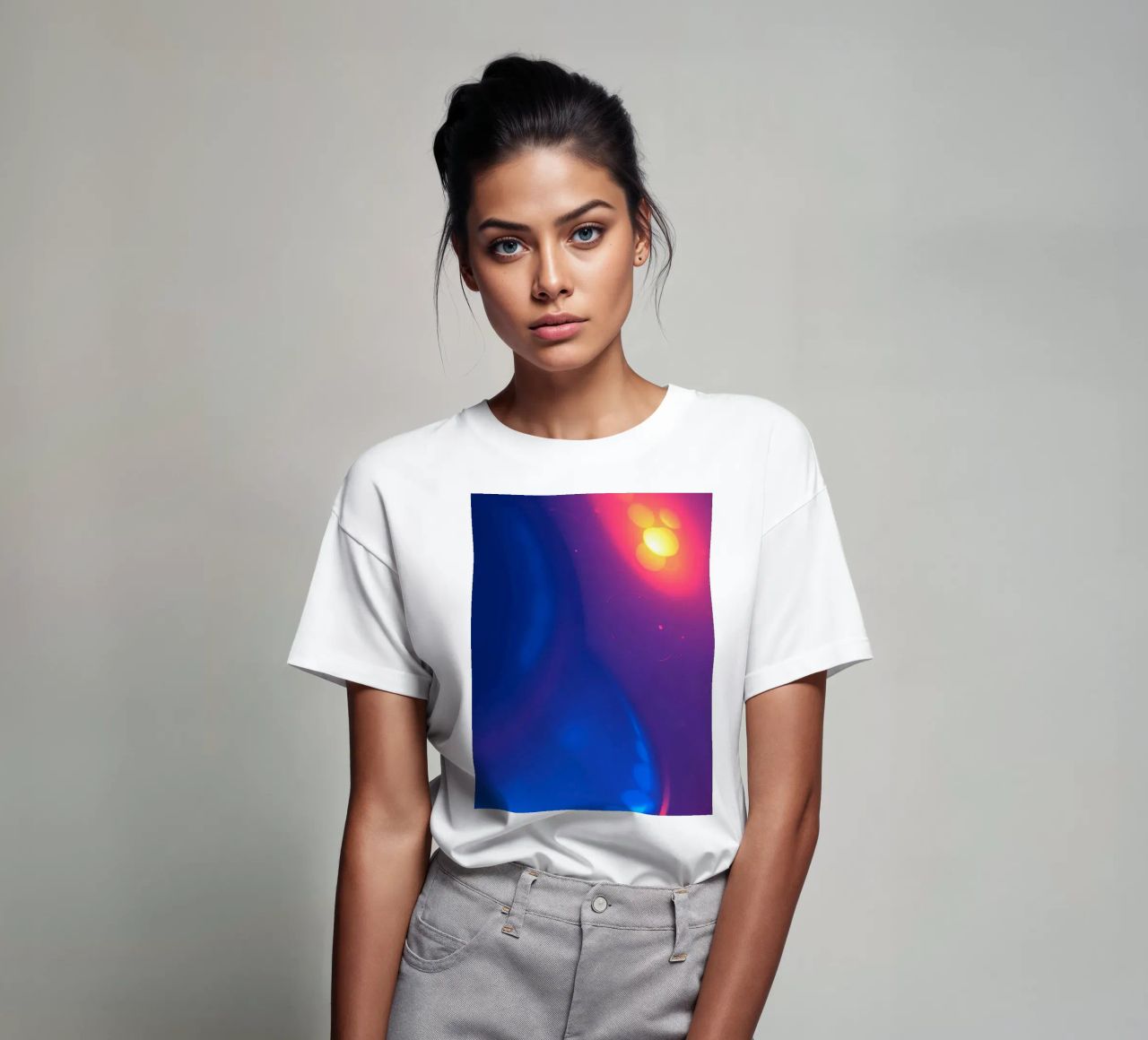 Vibrant abstract design showcasing colorful light patterns t-shirt by DesignDoodle