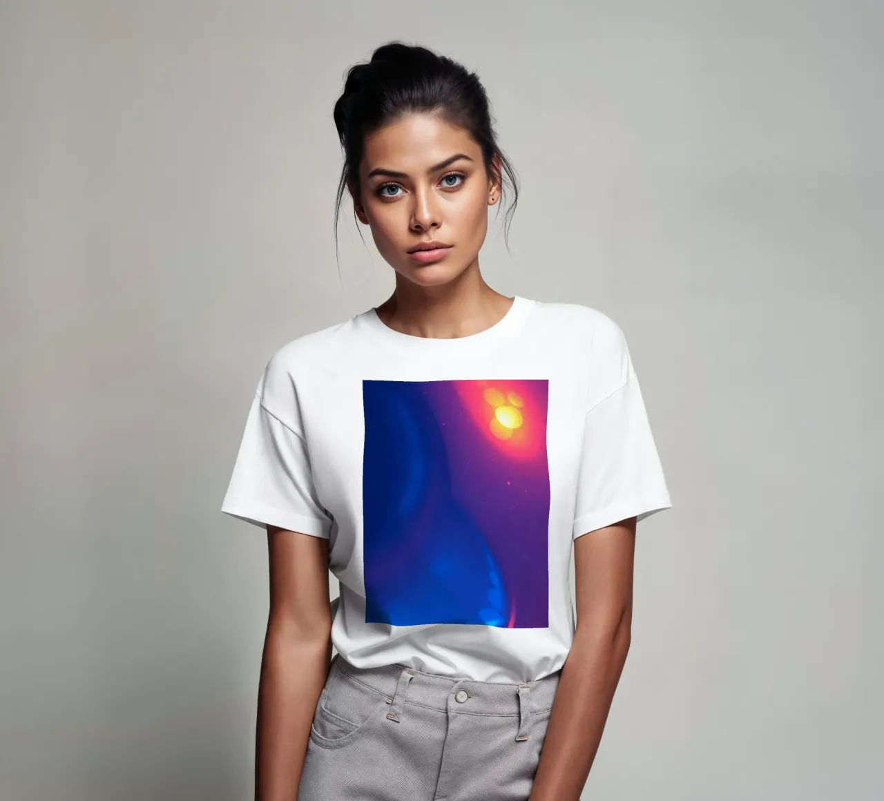Motif abstrait vibrant mettant en valeur des motifs lumineux colorés t-shirt de DesignDoodle