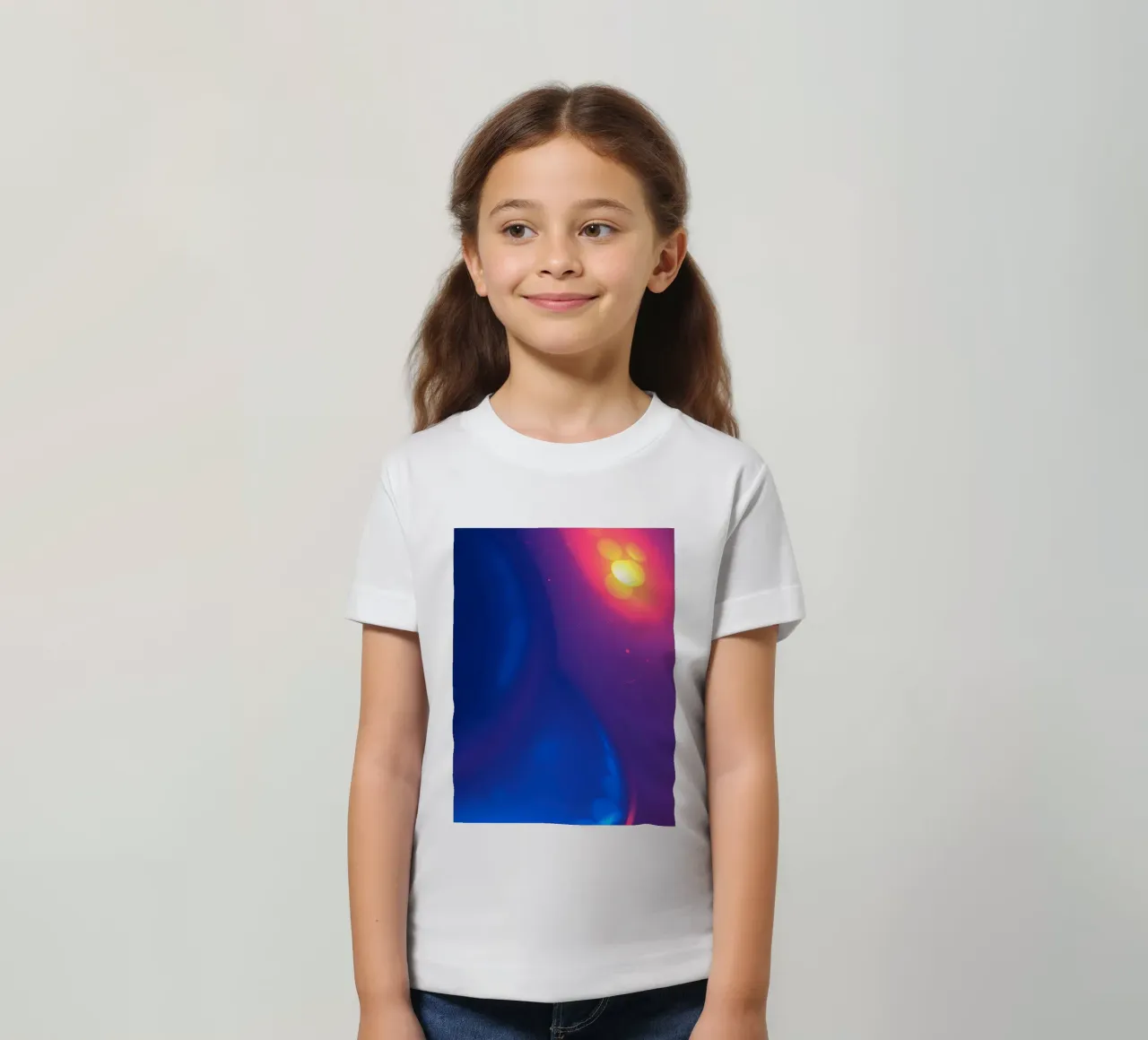 Motif abstrait vibrant mettant en valeur des motifs lumineux colorés t-shirt enfant de DesignDoodle