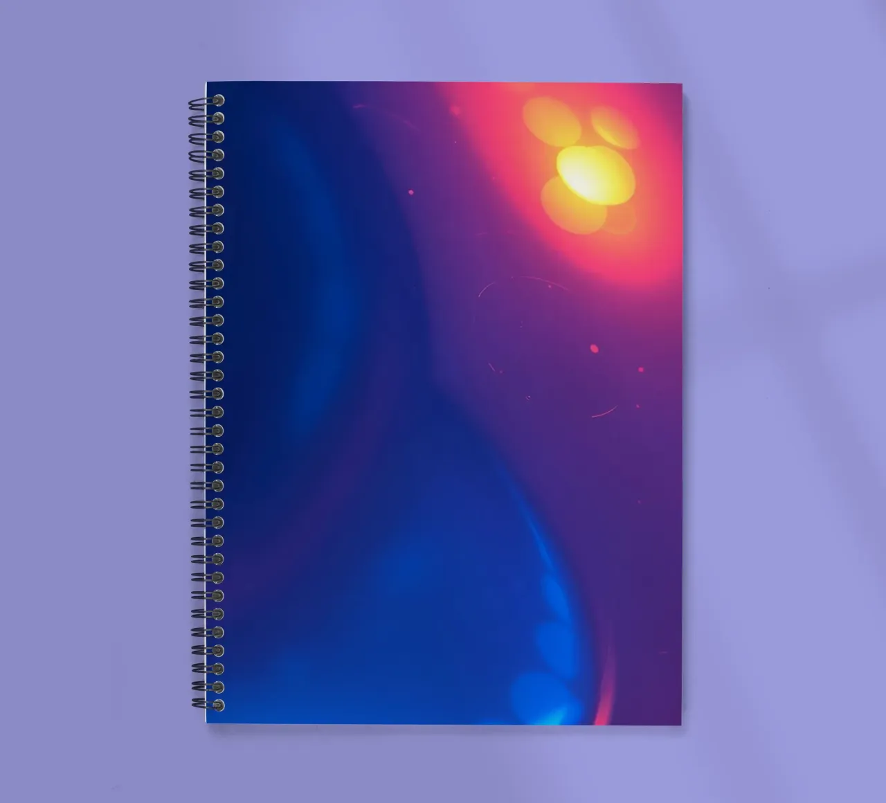 Vibrant abstract design showcasing colorful light patterns spiral notebook by DesignDoodle