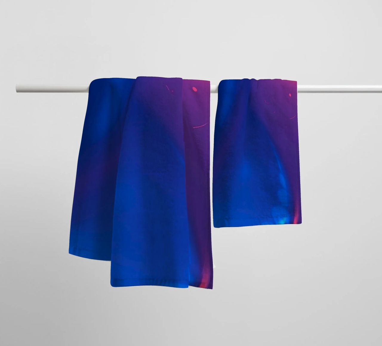 Vibrant abstract design showcasing colorful light patterns towel by DesignDoodle