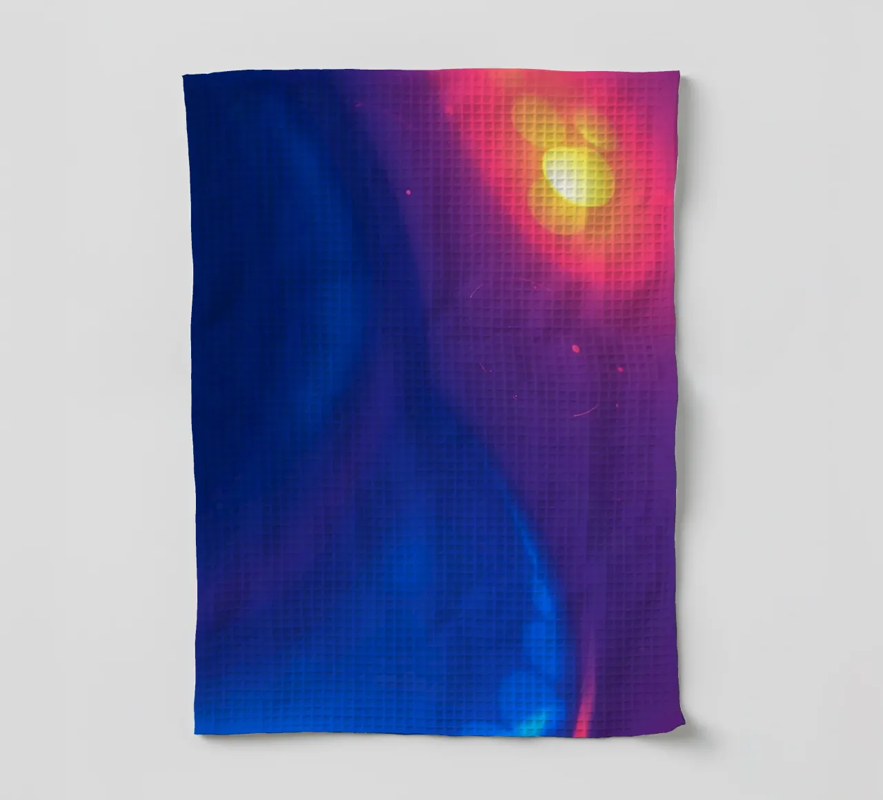 Vibrant abstract design showcasing colorful light patterns tea towel by DesignDoodle