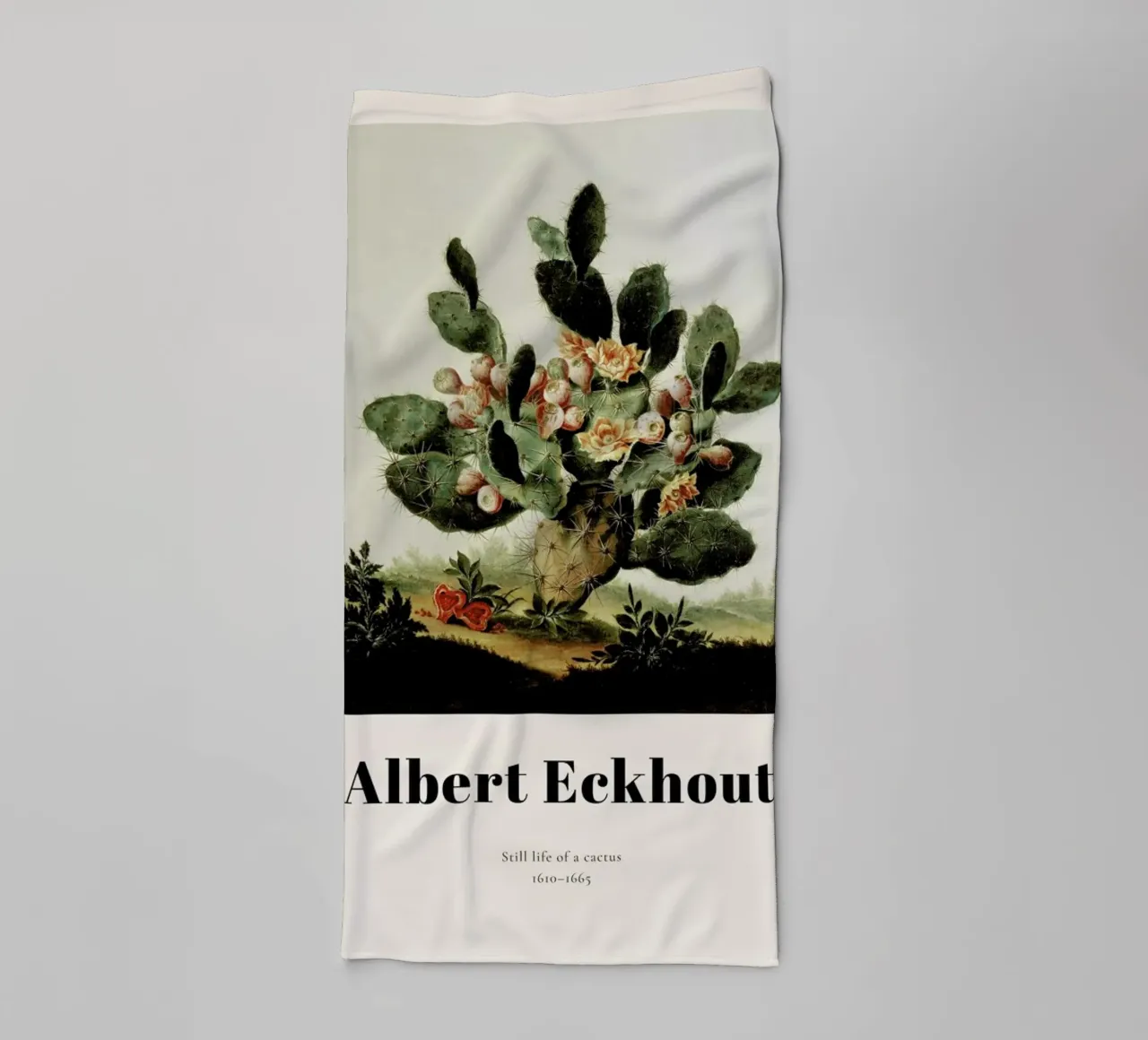 Albert van der Eeckhout- Still Life of a Cactus asciugamano da bagno da ARTOTHEK