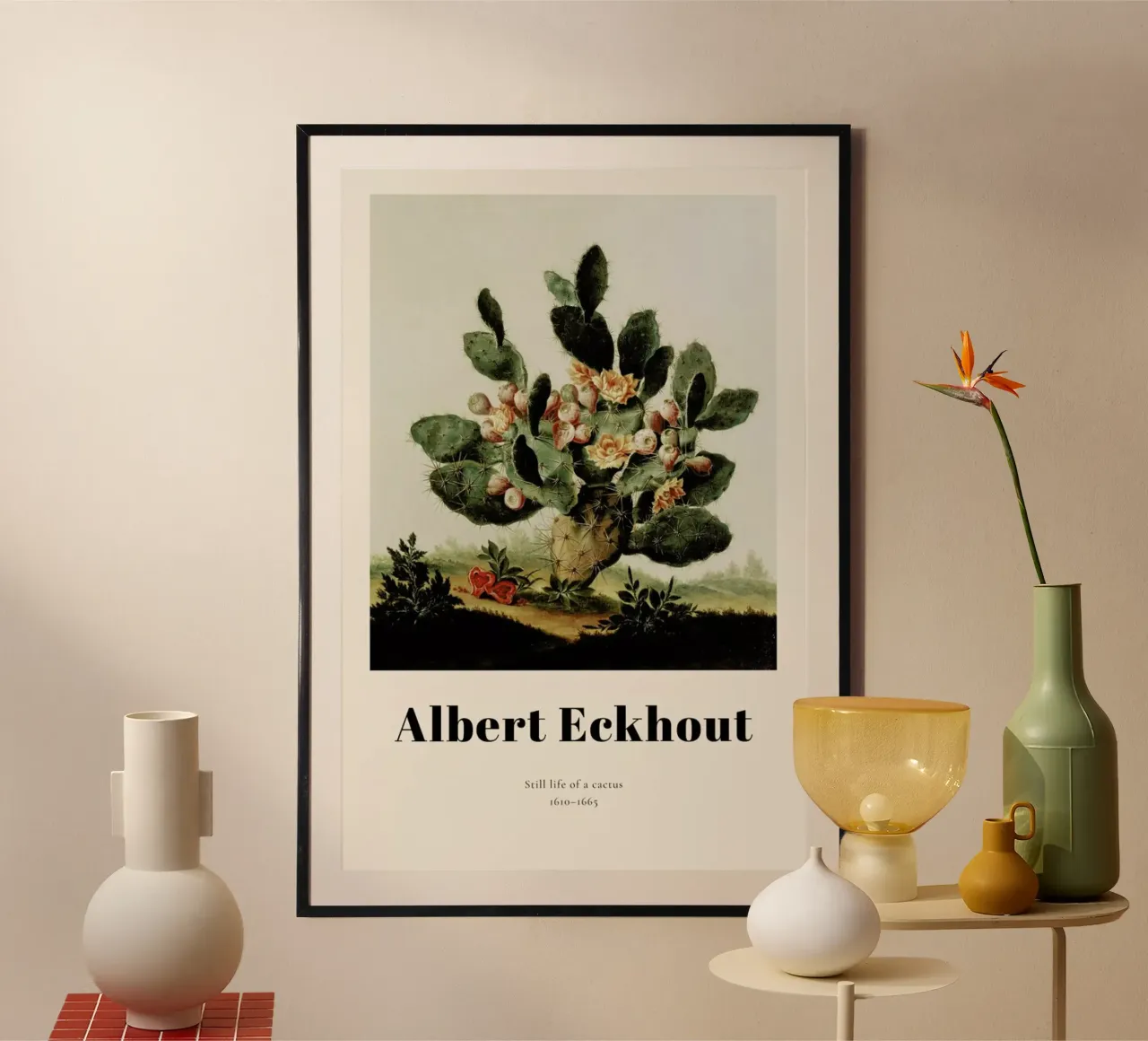 Albert van der Eeckhout- Still Life of a Cactus carta hahnemühle da ARTOTHEK