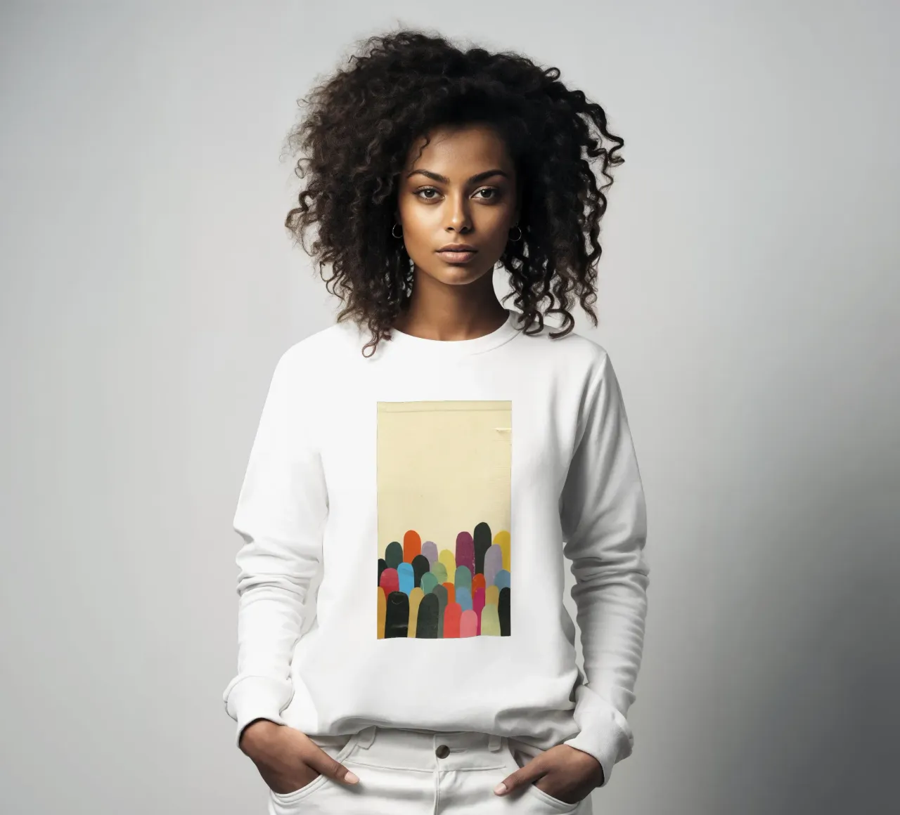 Glooiende heuvels sweatshirt van Cassia Beck Collage
