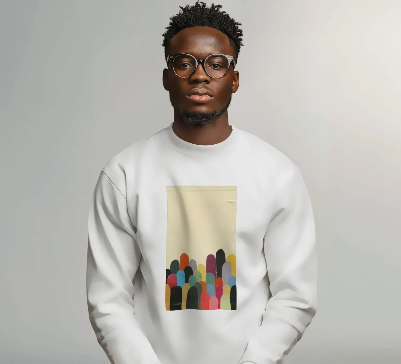 Glooiende heuvels sweatshirt van Cassia Beck Collage