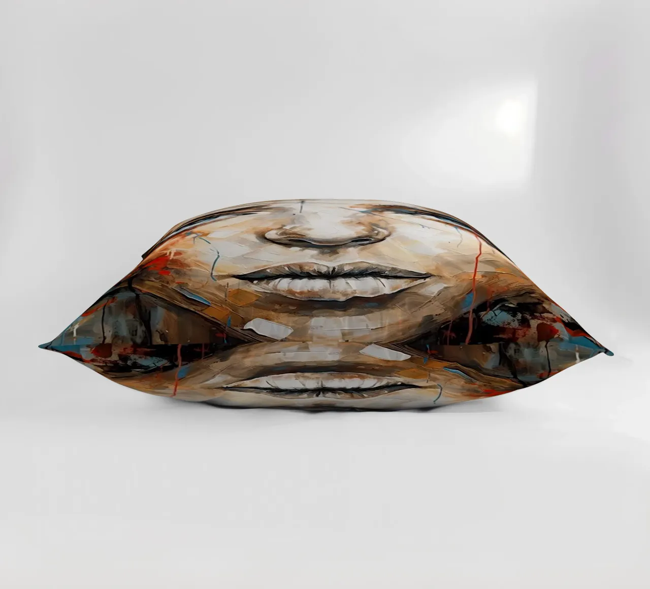 Abstract face decorative cushion by Imagine