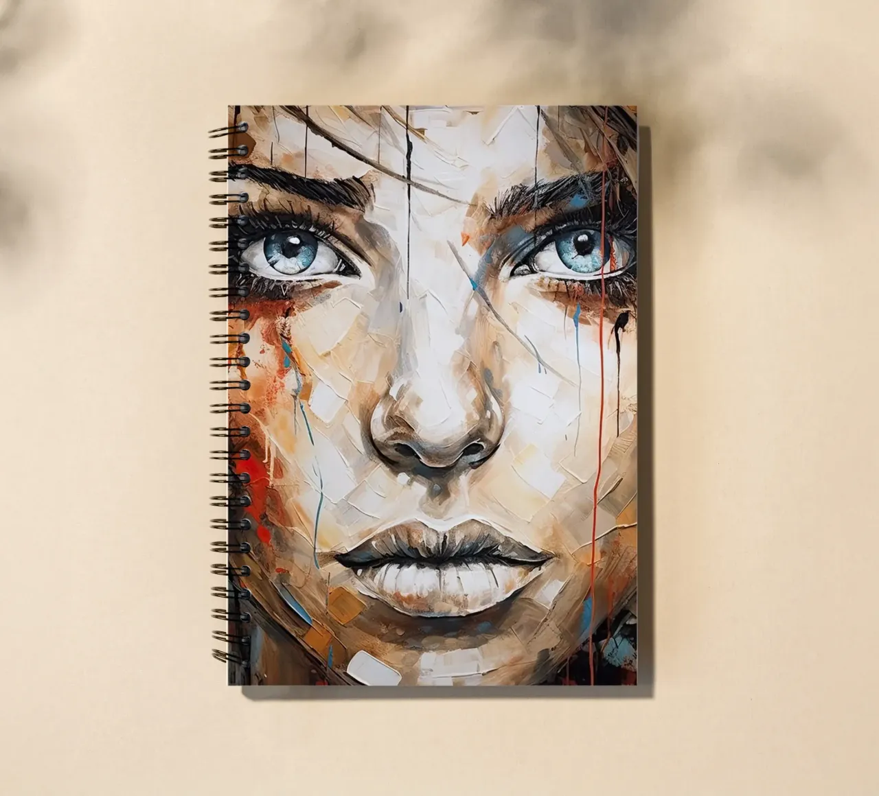 Abstract face spiral notebook by Imagine