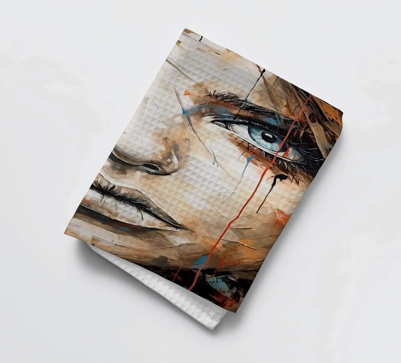 Abstract face tea towel by Imagine