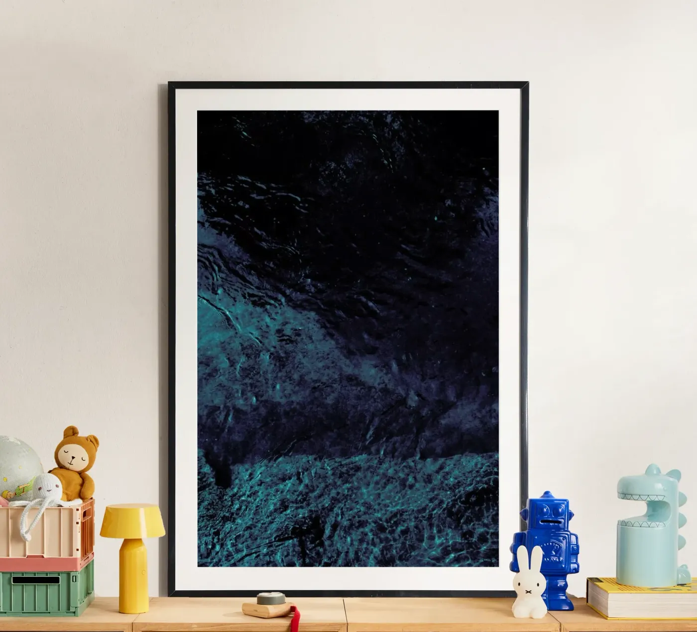Abstract Blue poster van Sebastian Hilgetag