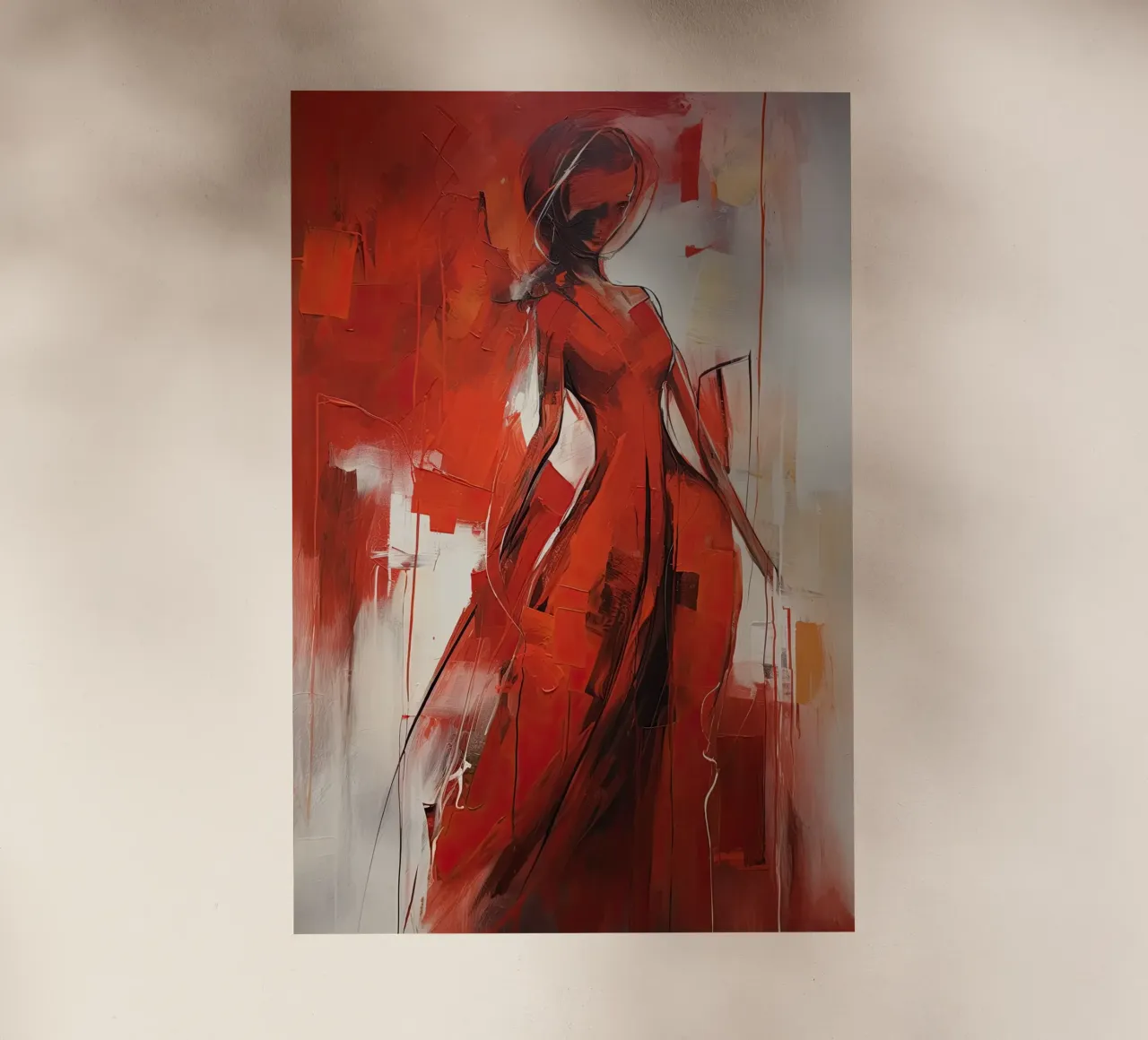 Signora in rosso pellicola backlit da Imagine