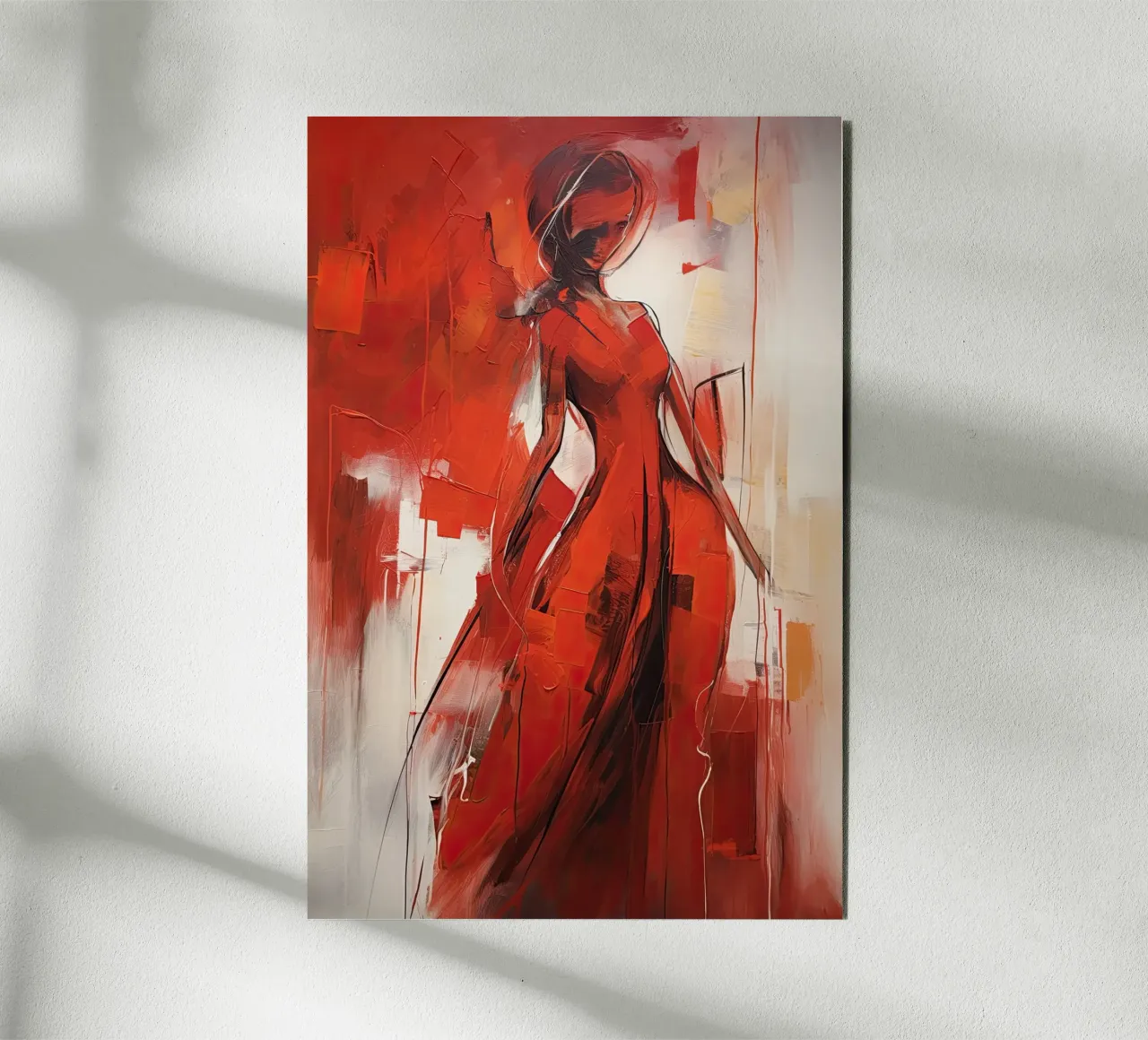 Signora in rosso alluminio dibond da Imagine