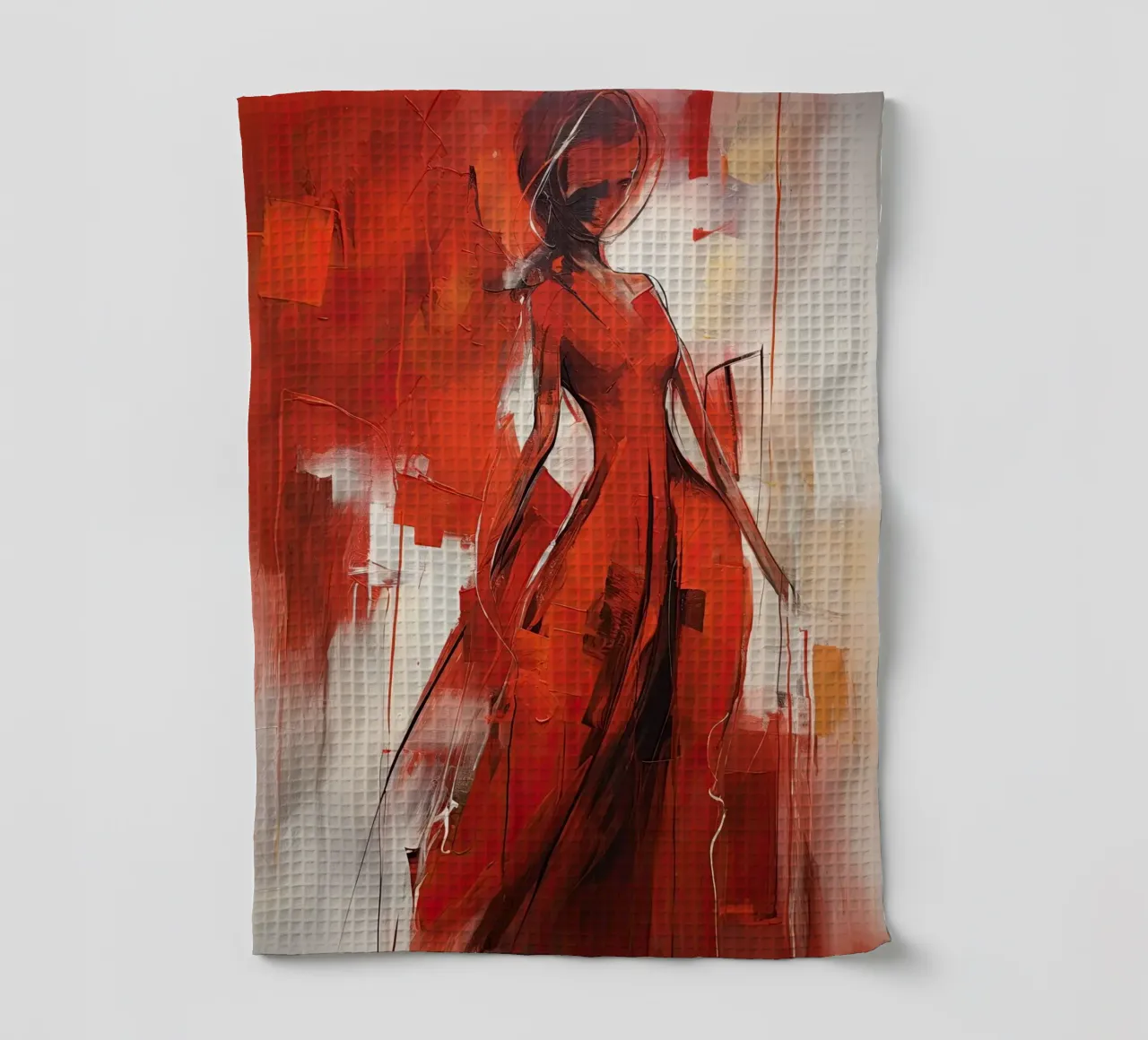 Signora in rosso canovaccio da cucina da Imagine