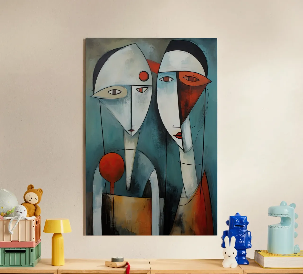 Abstracte gezichten acryl van Imagine