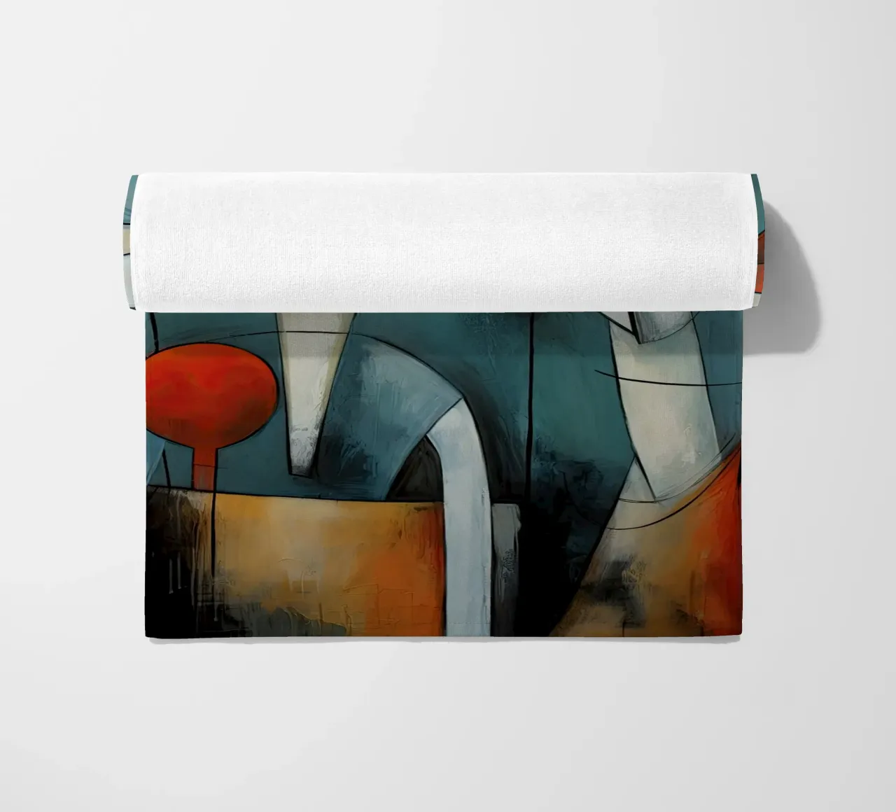 Abstract faces beach towel by Imagine