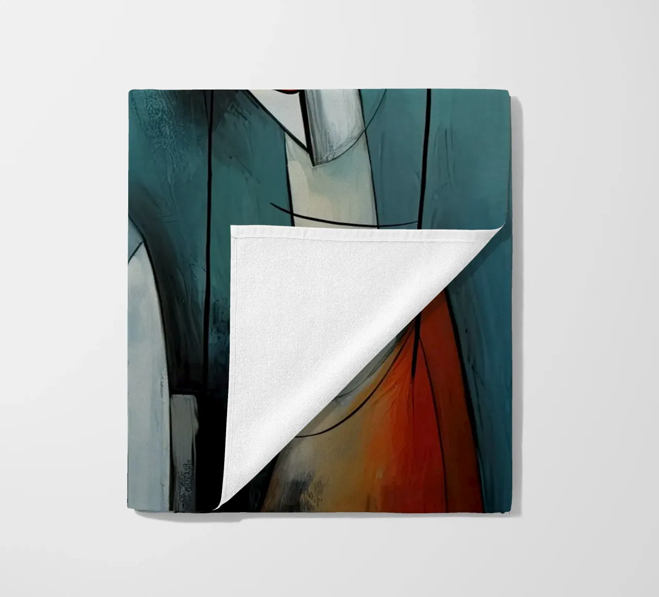 Abstract faces beach towel by Imagine