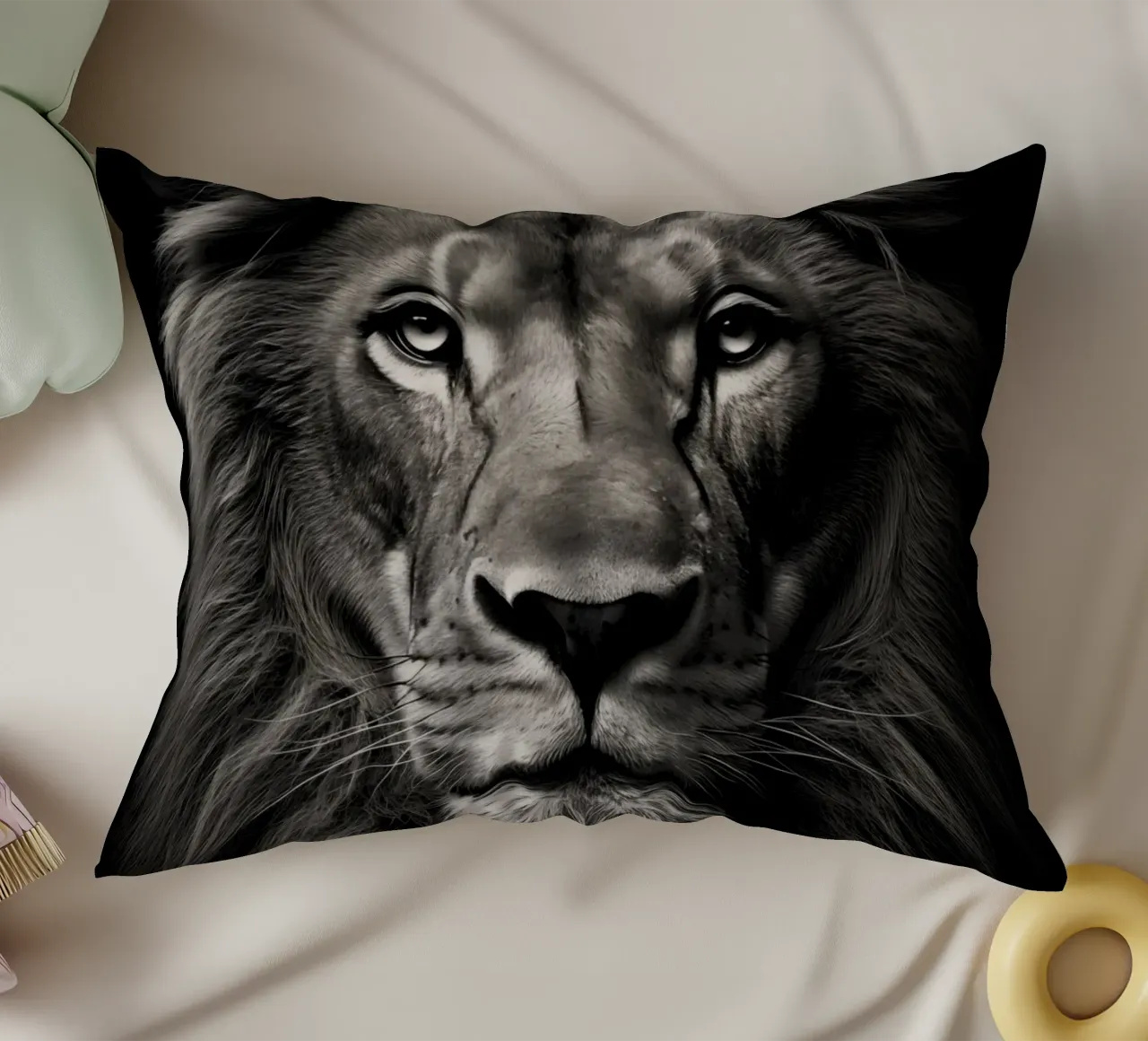Leone in bianco e nero cuscino da Imagine