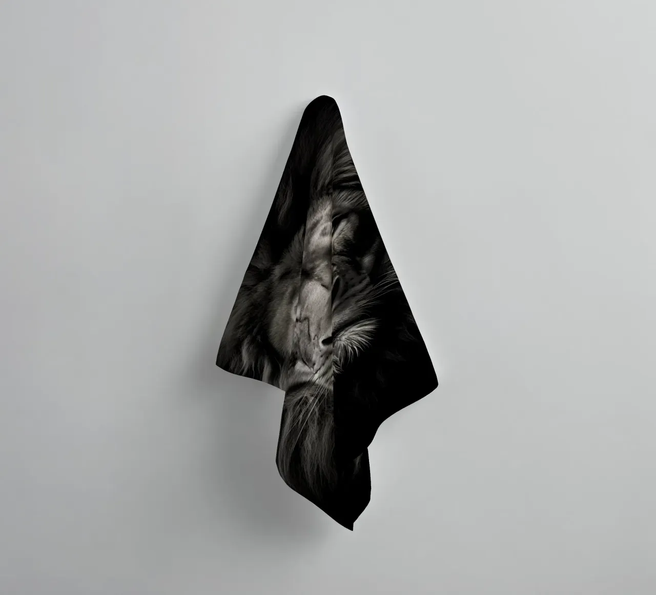 Leone in bianco e nero asciugamano da bagno da Imagine