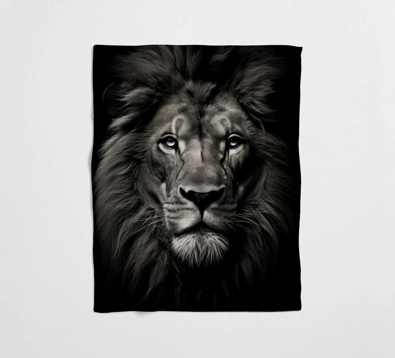 Leone in bianco e nero coperta in pile da Imagine