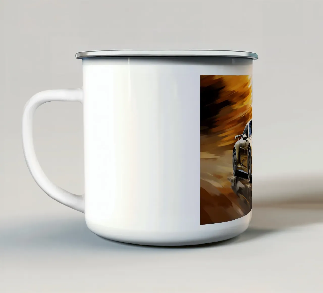 Auto d'epoca tazza in smalto da Imagine