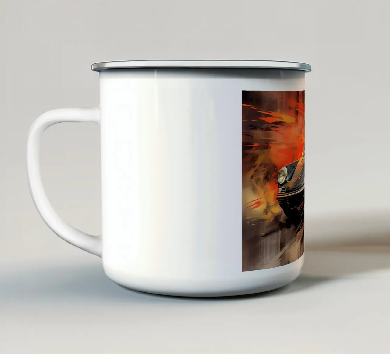 Auto d'epoca tazza in smalto da Imagine