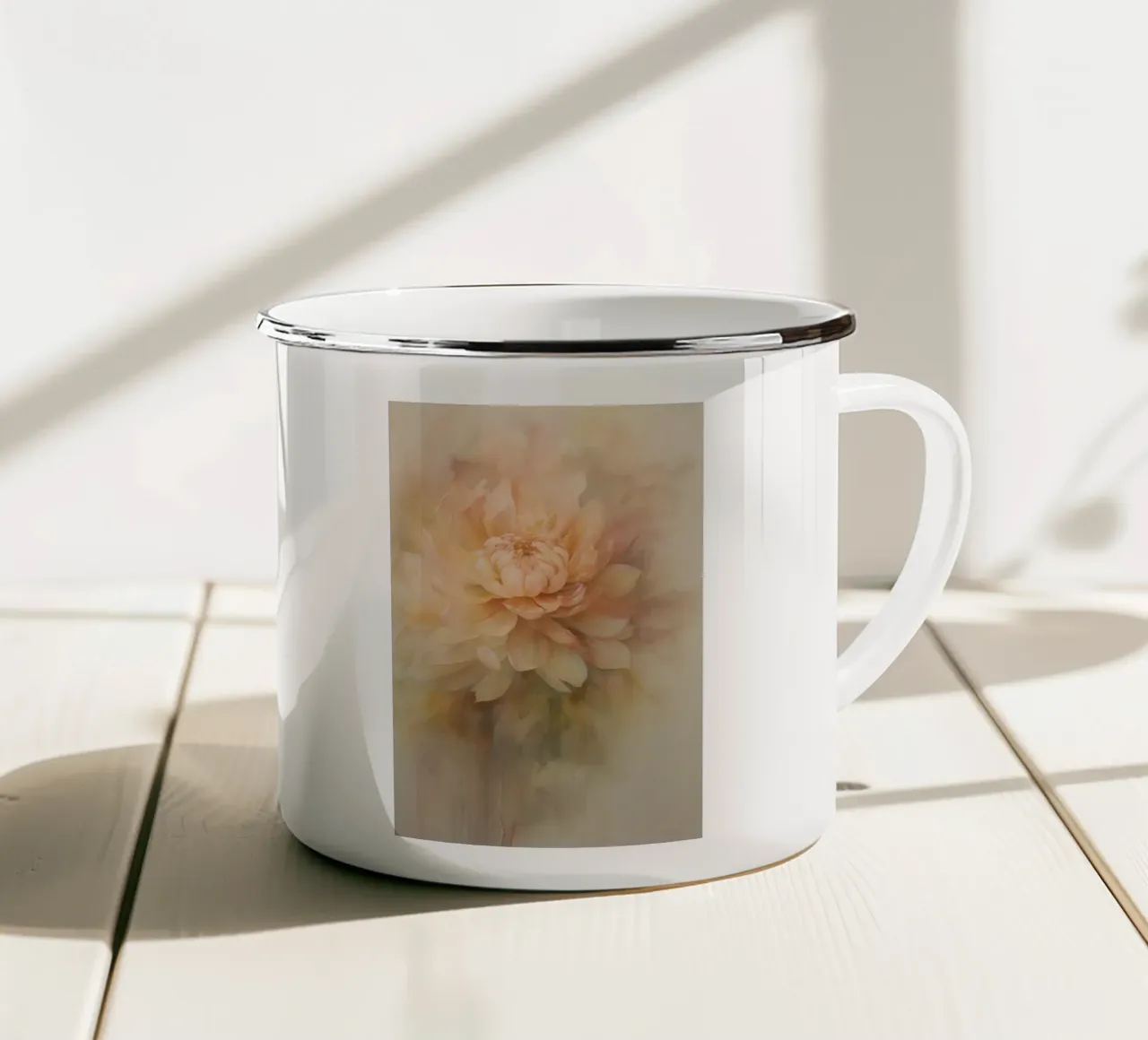 Fleur dans des tons doux mug en émail de Imagine