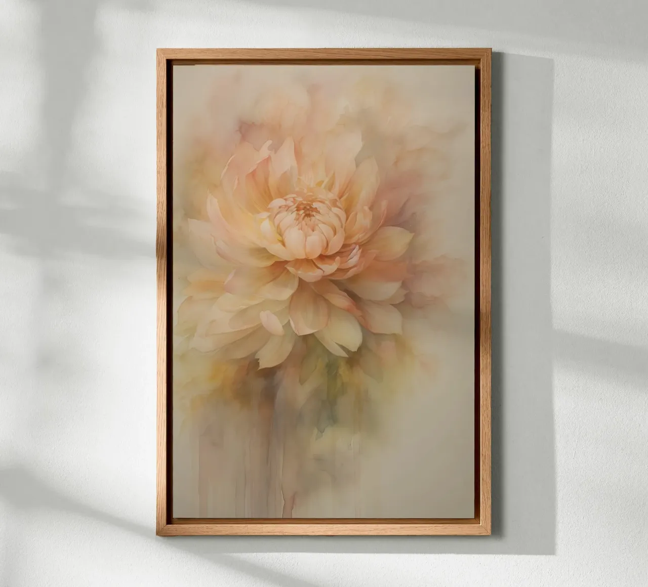 Bloem in zachte tinten canvas met Baklijst van Imagine