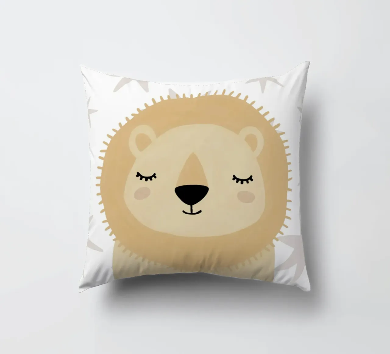 Leeuwenprint voor babykamer, Schattige Kids Muurkunst, Safari Print kussen van Little Lola