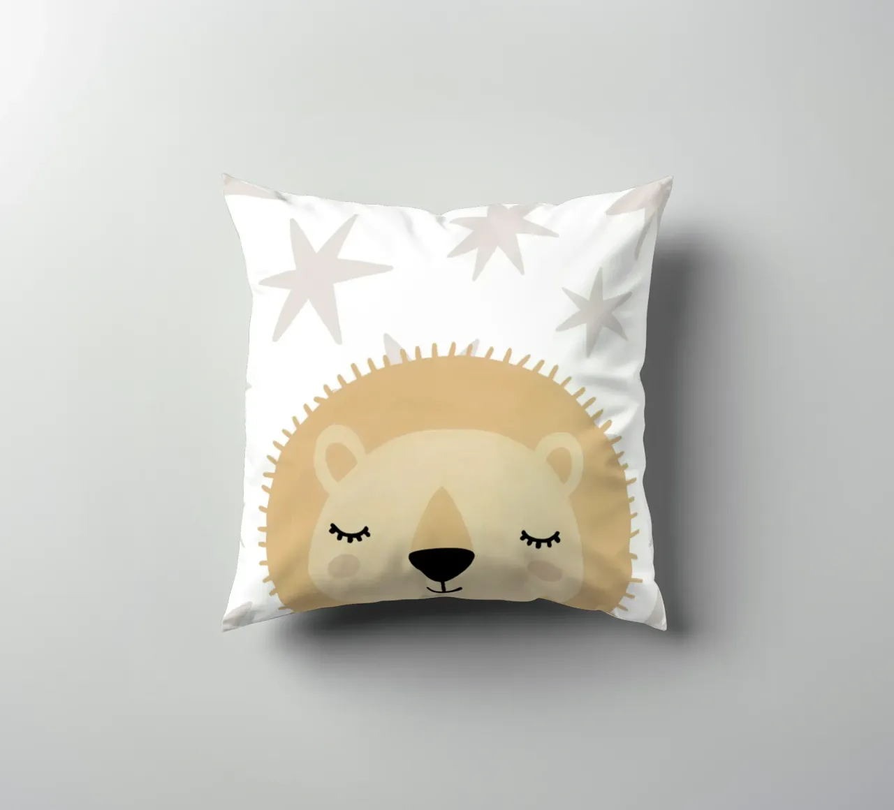 Leeuwenprint voor babykamer, Schattige Kids Muurkunst, Safari Print kussen van Little Lola
