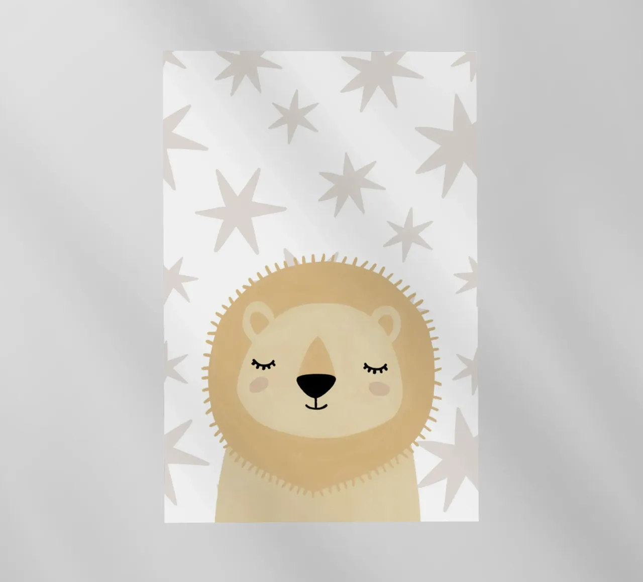Lion Print for Nursery, Cute Kids Wall Art, Safari Print backlit film by Little Lola