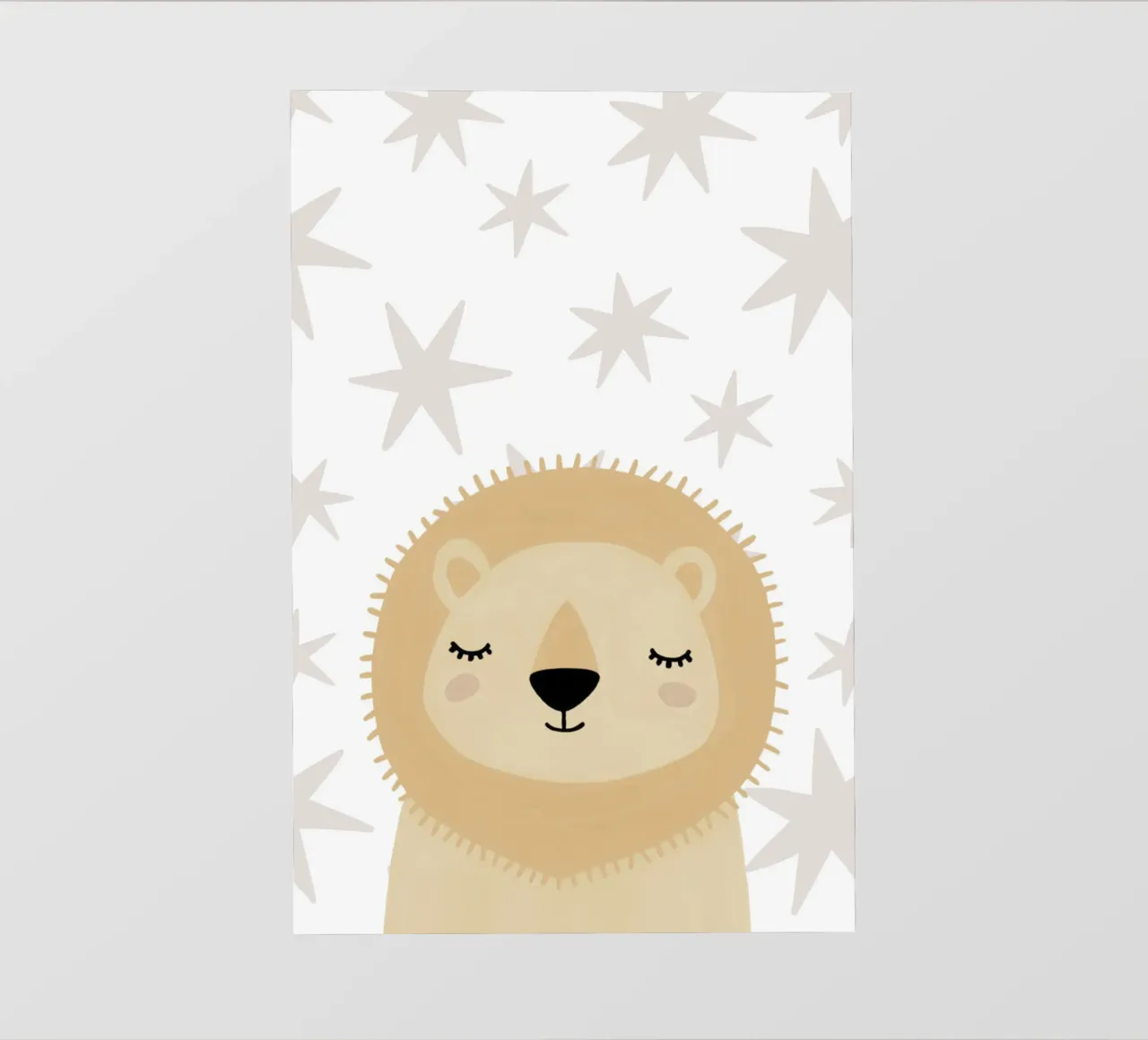 Lion Print for Nursery, Cute Kids Wall Art, Safari Print backlit film by Little Lola