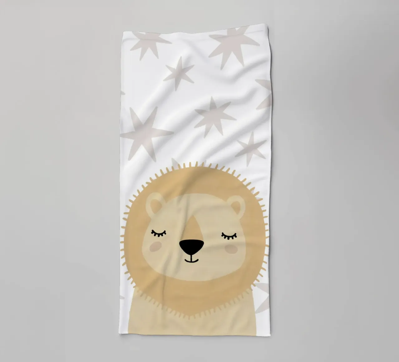Lion Print for Nursery, Cute Kids Wall Art, Safari Print towel by Little Lola