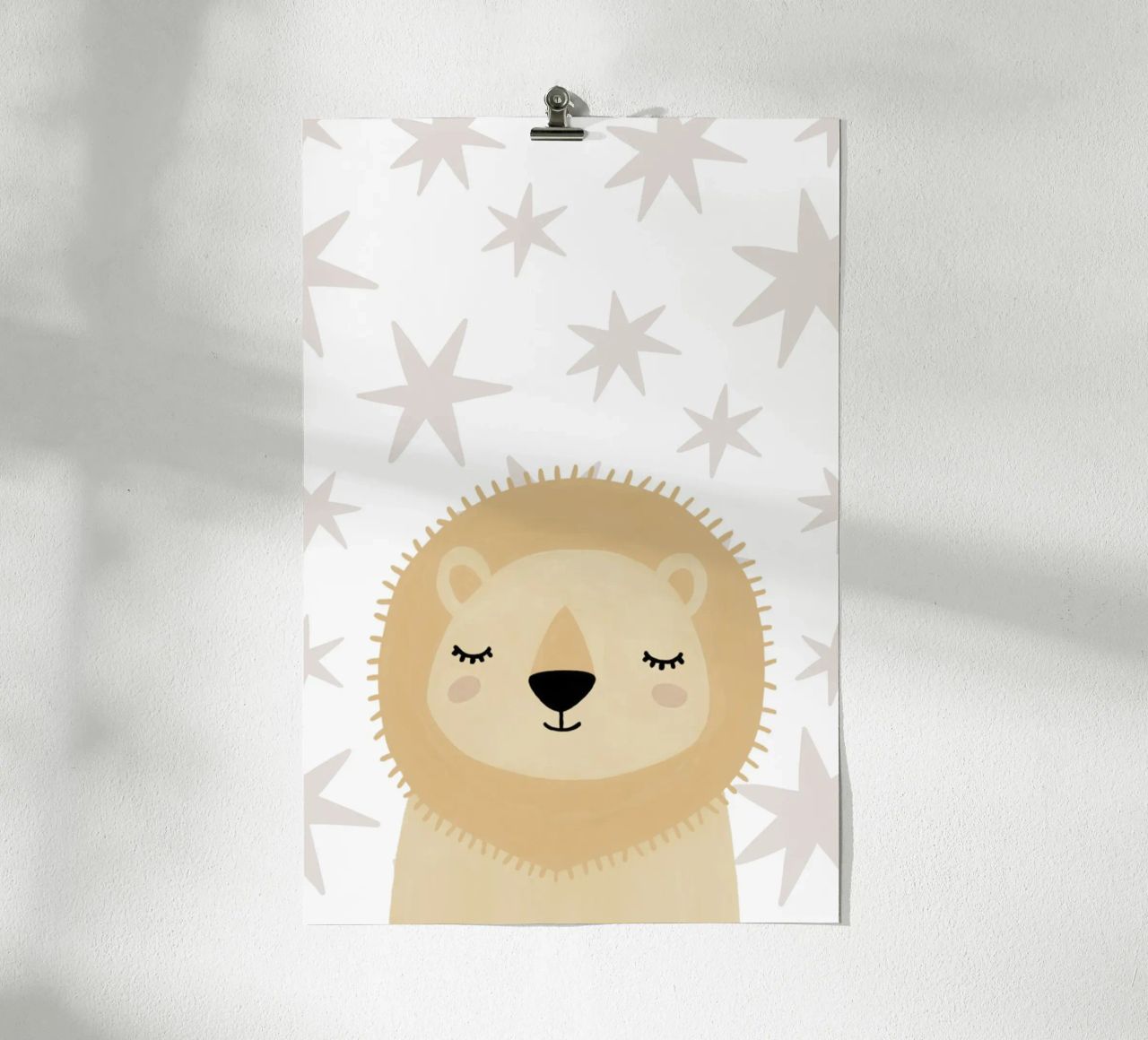 Löwe Druck für Kinderzimmer, niedliche Kinder Wandkunst, Safari Druck Poster von Little Lola