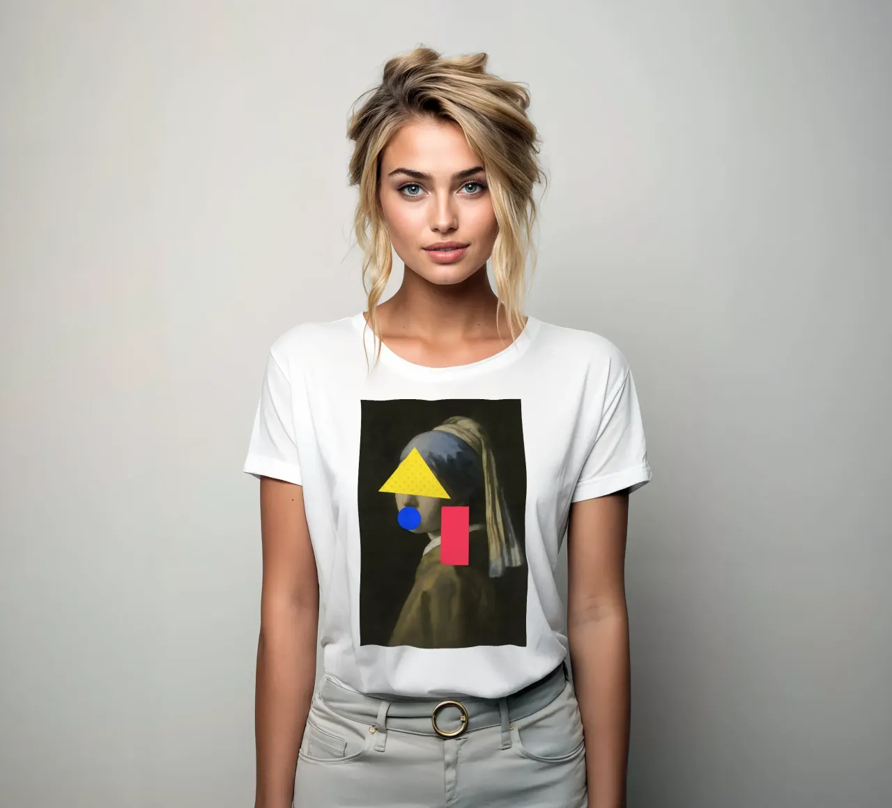 Neon Vermeer – Geometric Disruption women's fitted t-shirt by CNTRL