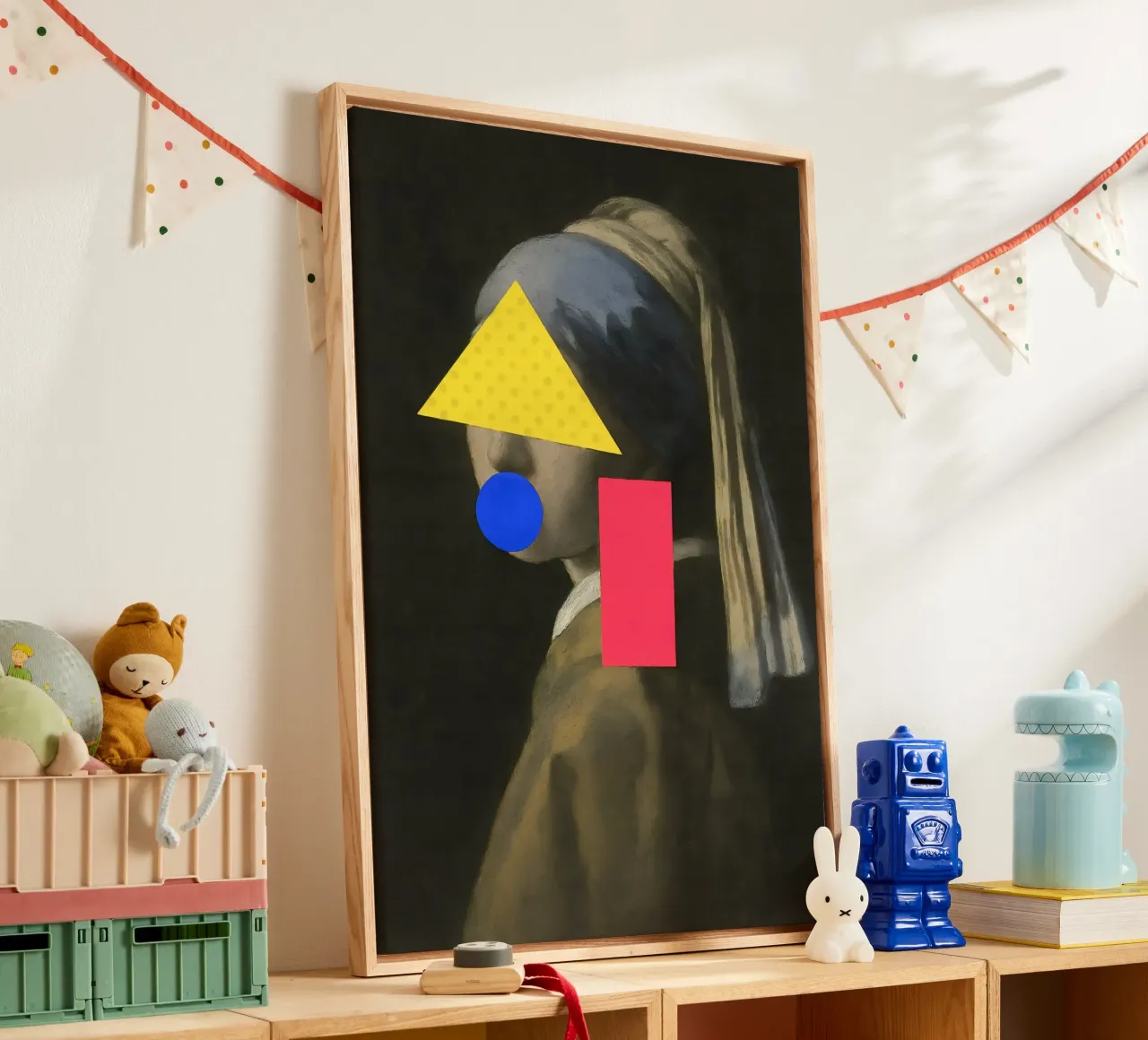 Neon Vermeer – Geometric Disruption canvas by CNTRL