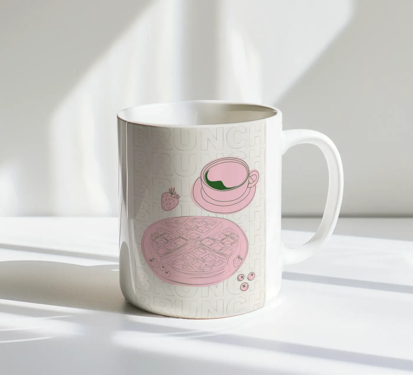 Waffles ceramic mug by Sunday Brunches