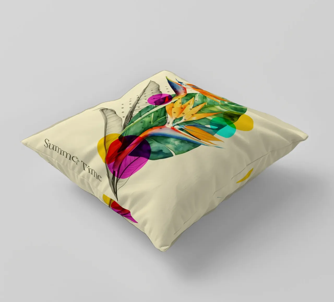 Tropical Pop: Summer Time Bloom cuscino da Indigo Rain