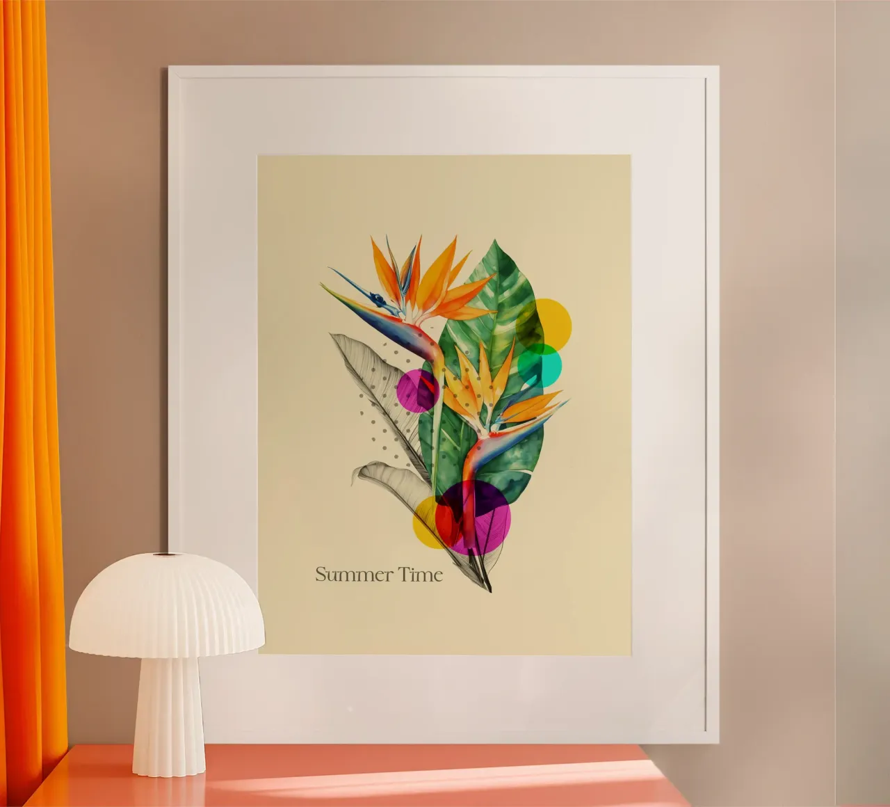 Tropical Pop: Summer Time Bloom poster con telaio in alluminio da Indigo Rain