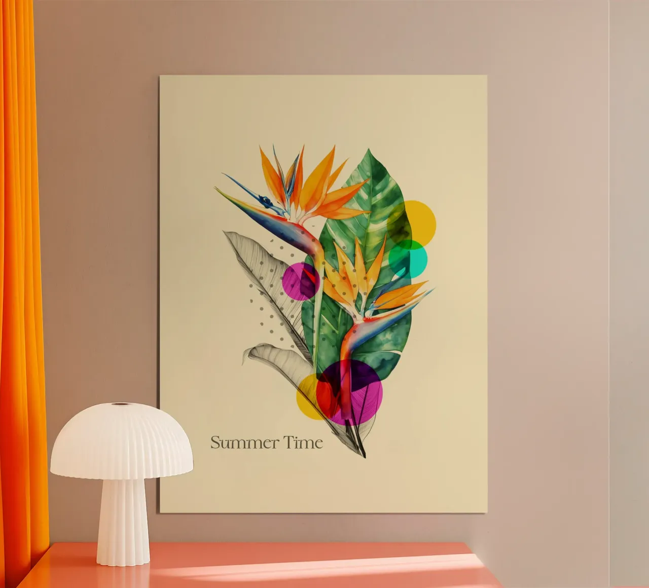Tropical Pop: Summer Time Bloom poster con telaio in alluminio da Indigo Rain