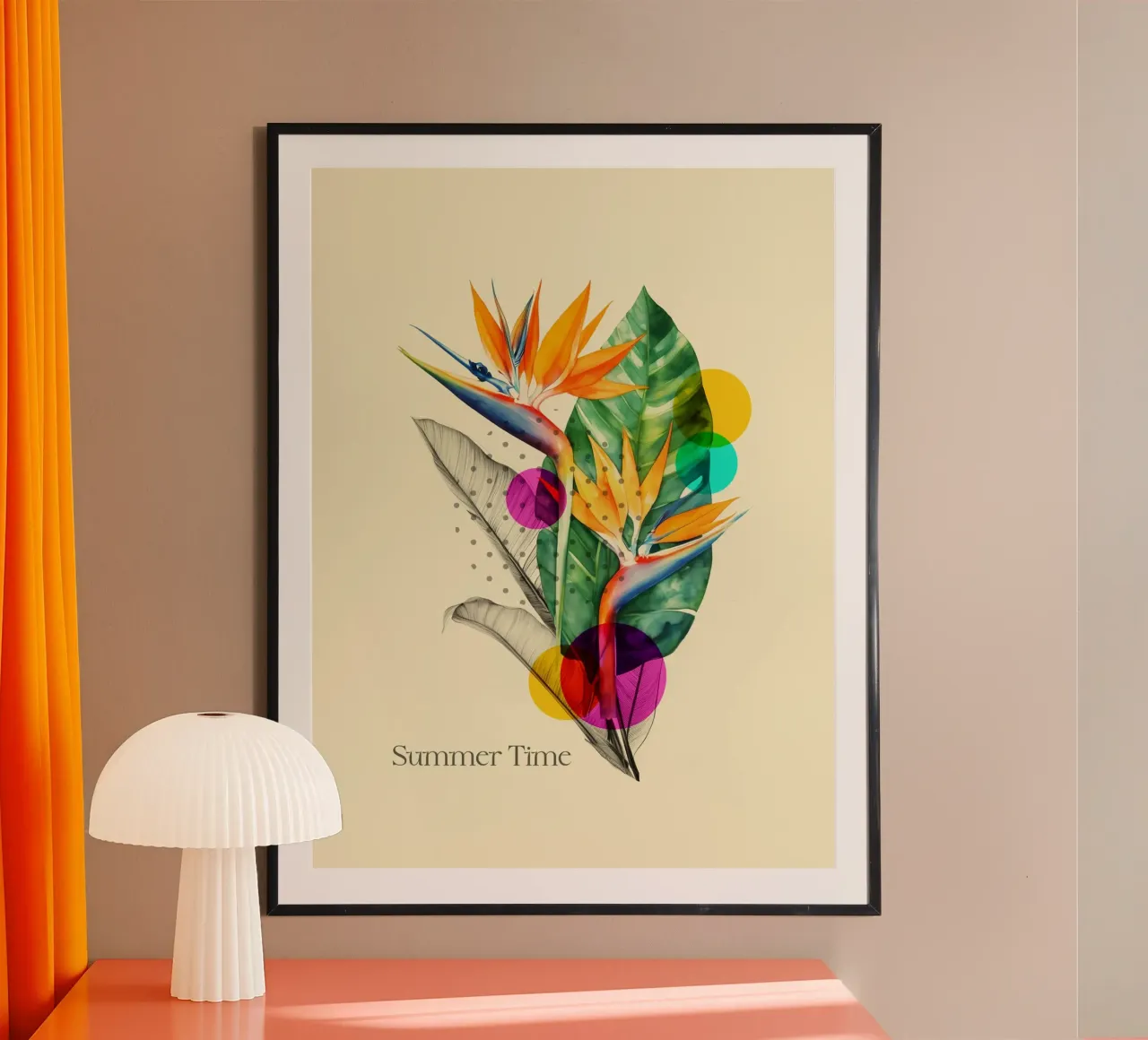 Tropical Pop: Summer Time Bloom poster con telaio in alluminio da Indigo Rain