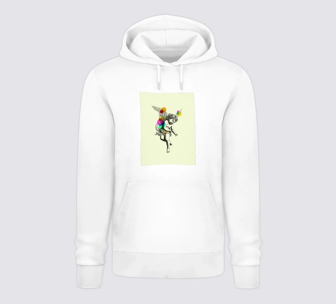 Celestial Contrast: Angel in Color felpa con cappuccio da Indigo Rain