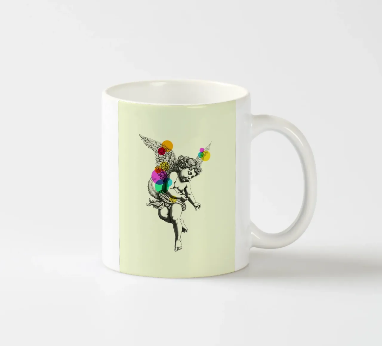 Celestial Contrast: Angel in Color tazza in ceramica da Indigo Rain