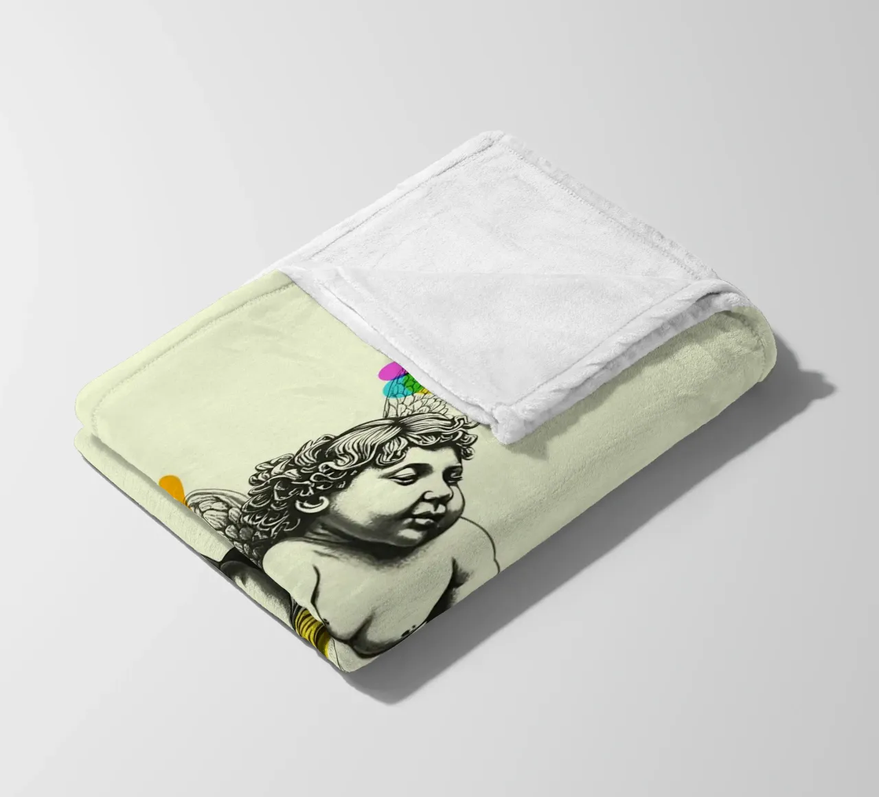 Celestial Contrast: Angel in Color coperta in pile da Indigo Rain