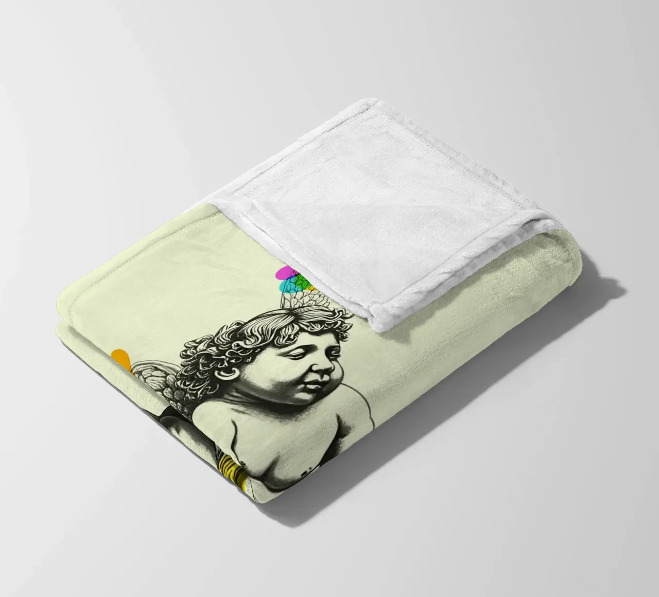 Celestial Contrast: Angel in Color coperta in pile da Indigo Rain