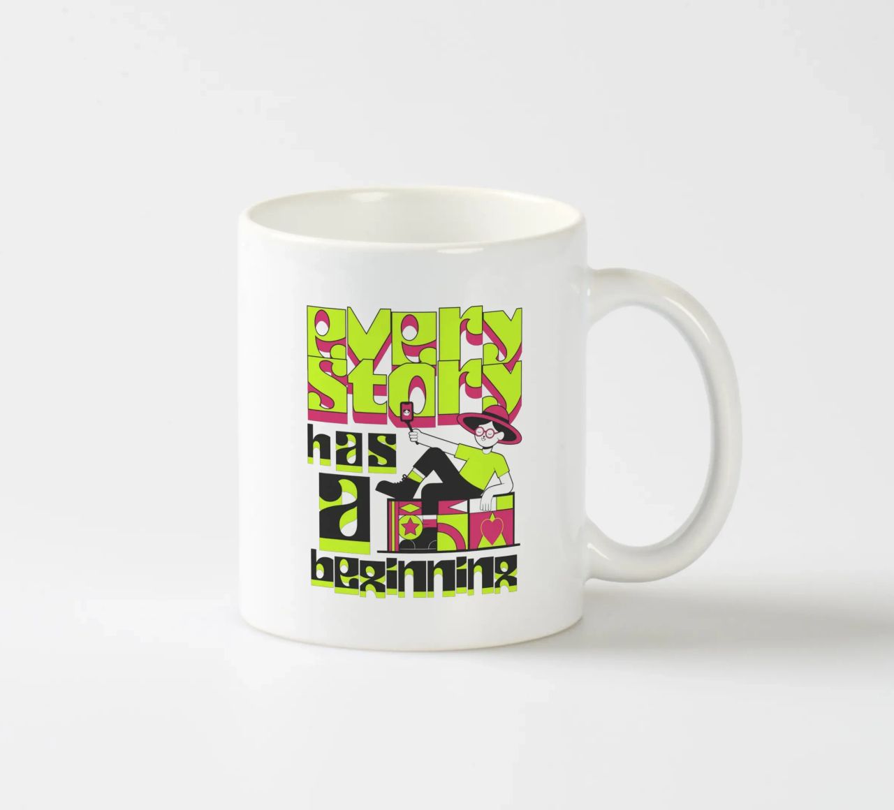 Every story has a beginning tazza in ceramica da artelevenstudio