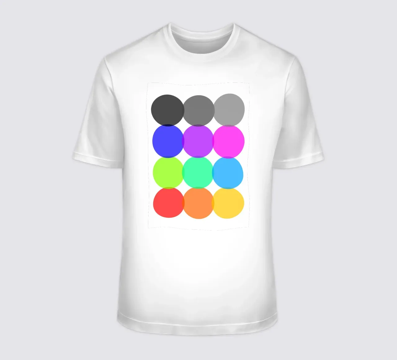 Colorful Abstract Overlapping Circles Minimalist Art t-shirt by NorwesClub