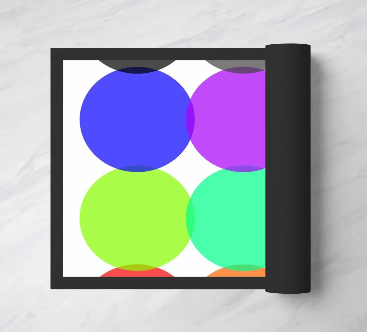 Colorful Abstract Overlapping Circles Minimalist Art doormat by NorwesClub