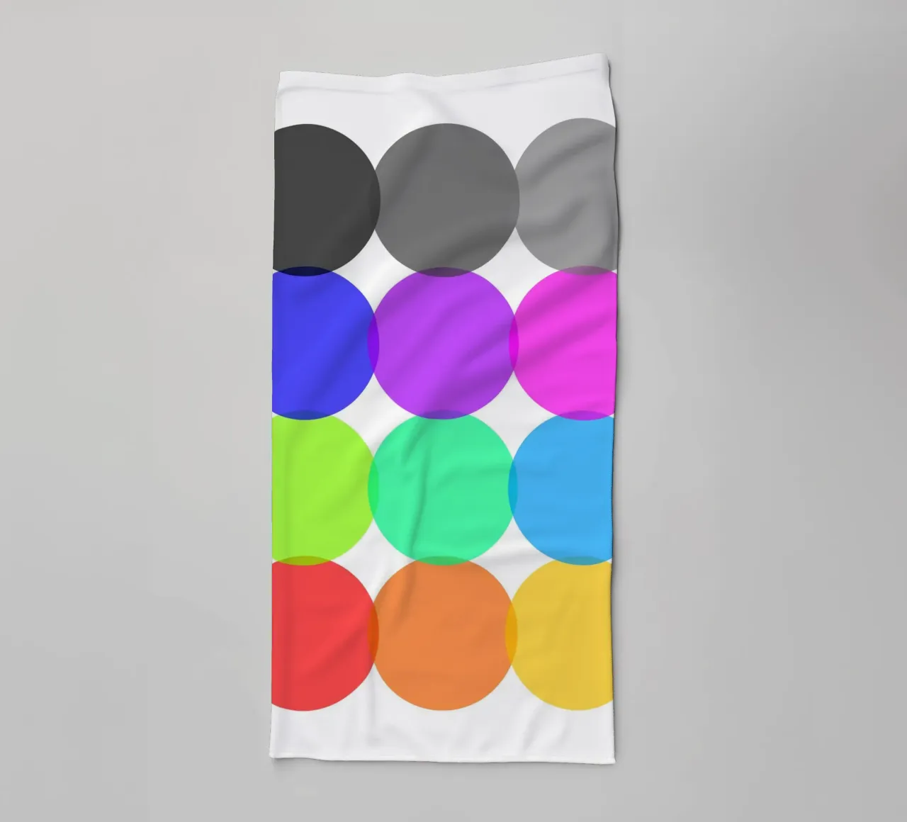 Colorful Abstract Overlapping Circles Minimalist Art towel by NorwesClub